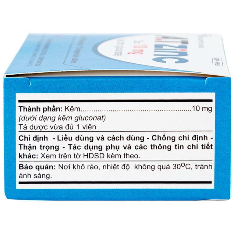 Thuốc A.T Zinc 10mg An Thiên điều trị tiêu chảy kéo dài (10 vỉ x 10 viên)