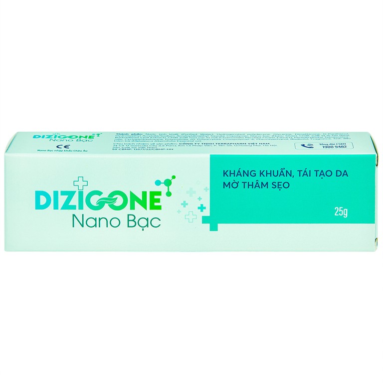 Kem bôi Dizigone Nano Bạc Terrapharm làm sạch da, kháng khuẩn, mờ thâm sẹo (25g)