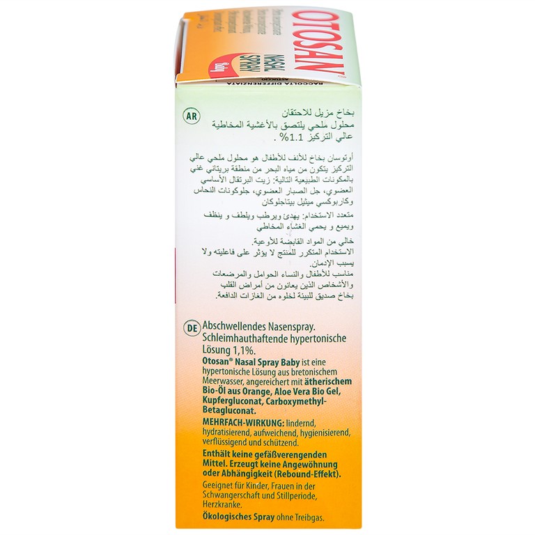 Xịt mũi trẻ em Otosan Nasal Spray Baby làm sạch sâu các hốc mũi, thông thoáng mũi (30ml)