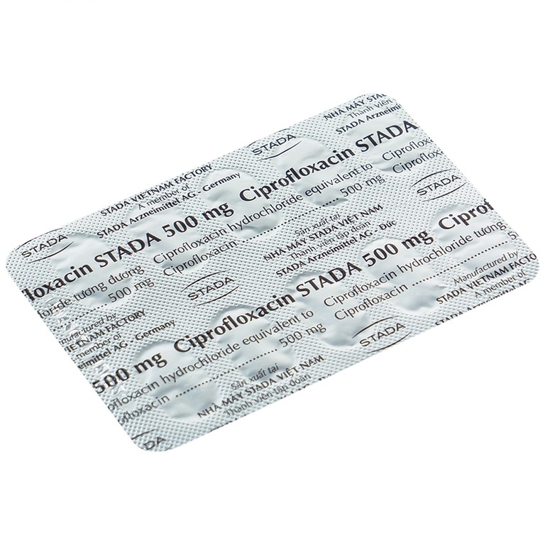 Thuốc Ciprofloxacin Stada 500mg điều trị trong các trường hợp nhiễm khuẩn (10 vỉ x 10 viên)