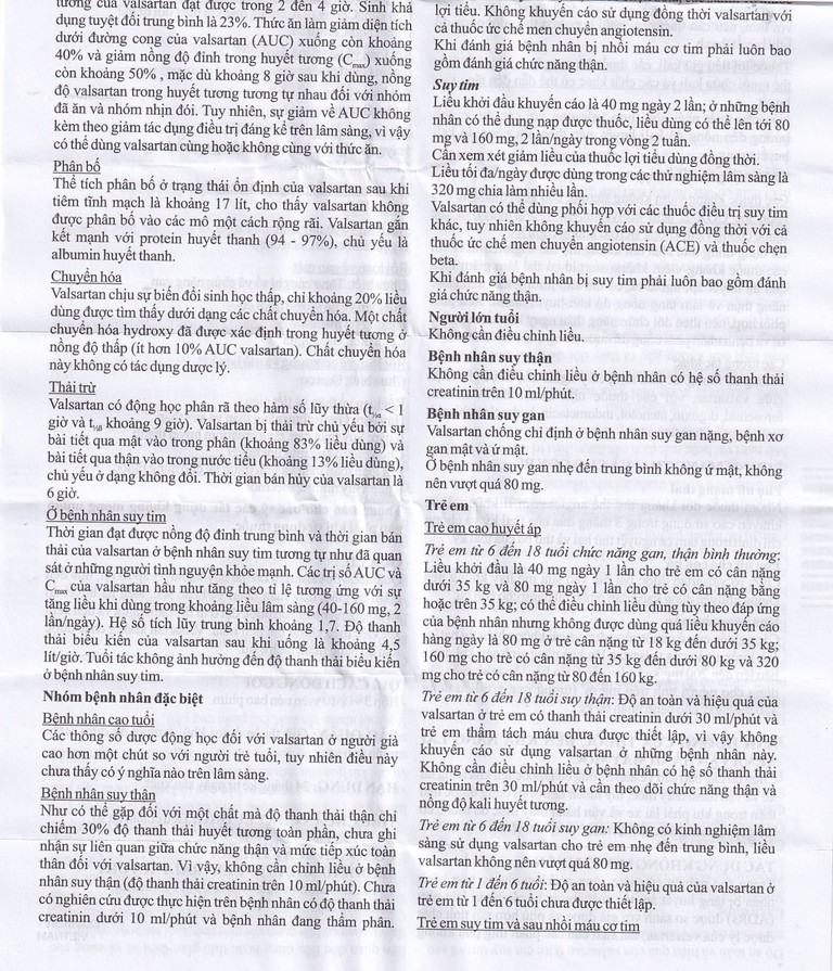 Thuốc Vasblock 80mg Medochemie điều trị tăng huyết áp, suy tim (3 vỉ x 10 viên)