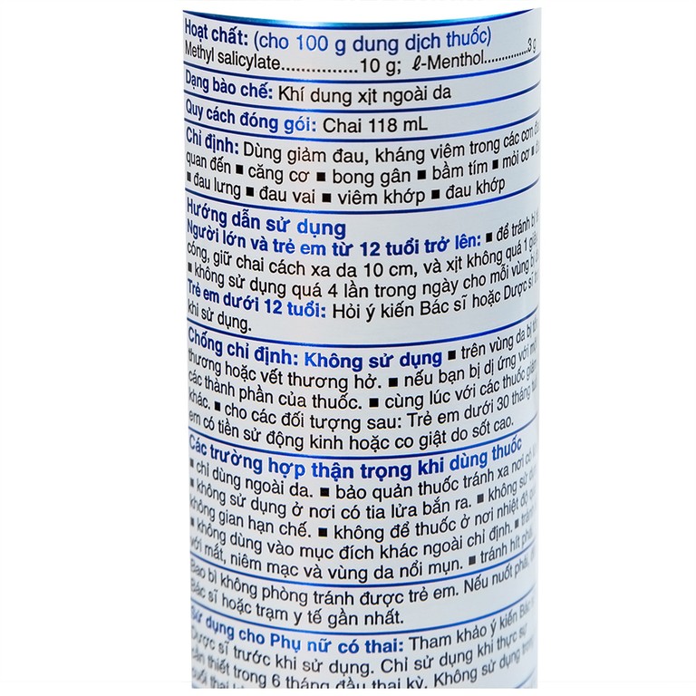 Xịt giảm đau Salonpas Jet Spray Hisamitsu giảm đau, kháng viêm do căng cơ, bong gân (118ml) 