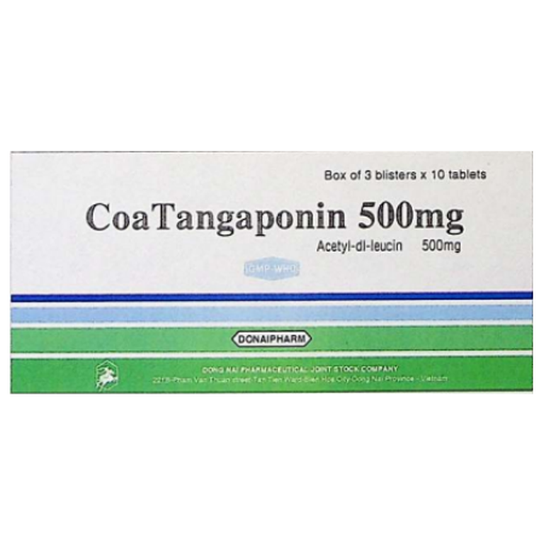 Thuốc Coatangaponin 500mg Donaipharm điều trị triệu chứng các cơn chóng mặt (2 vỉ x 10 viên)