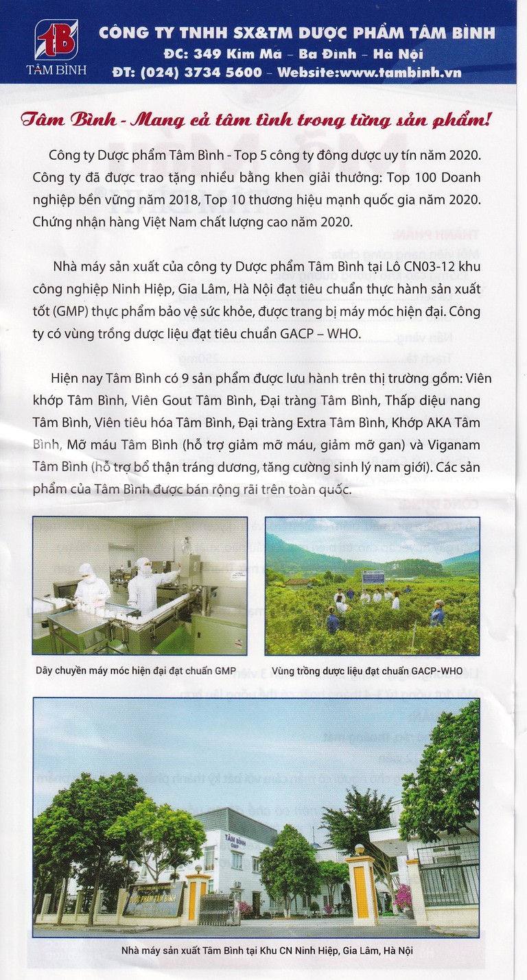 Viên uống Mỡ Máu Tâm Bình hỗ trợ giảm mỡ máu, giảm mỡ gan (5 vỉ x 12 viên)