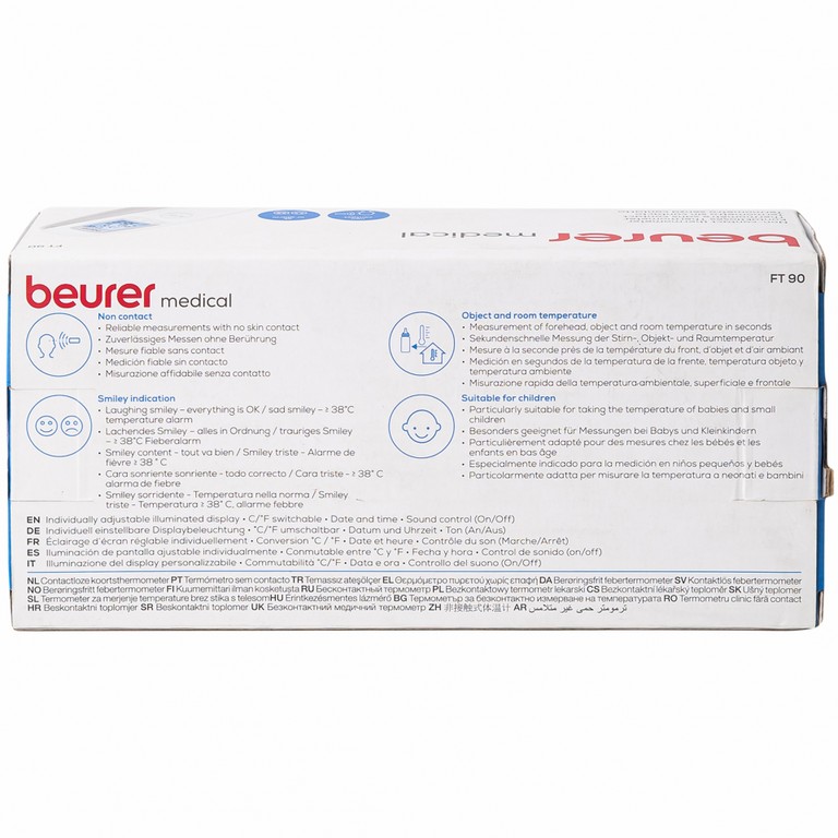 Nhiệt kế điện tử Beurer Medical FT90 đo nhiệt độ trán không tiếp xúc, đo nhiệt độ của đồ vật và phòng