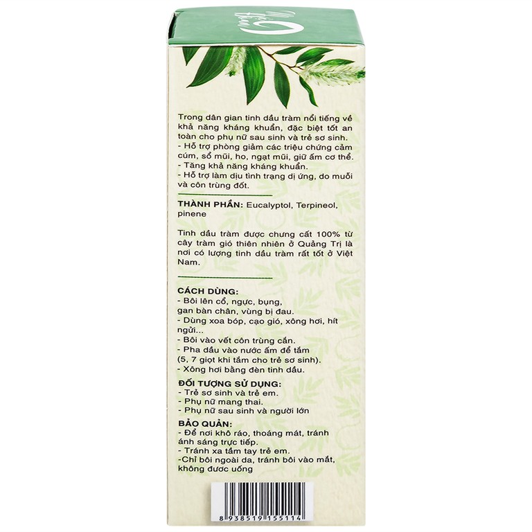 Tinh dầu tràm Mệ Đoan giúp giữ ấm, giảm triệu chứng ho, sổ mũi (50ml)