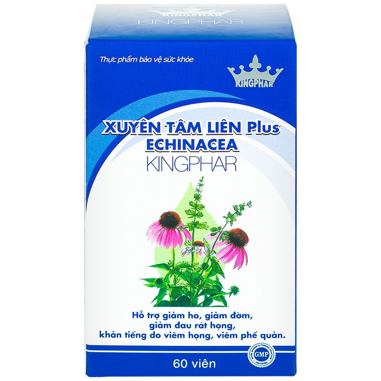 Viên nén Xuyên Tâm Liên Plus Echinacea Kingphar hỗ trợ giảm ho, giảm đờm, giảm đau rát họng (60 viên)
