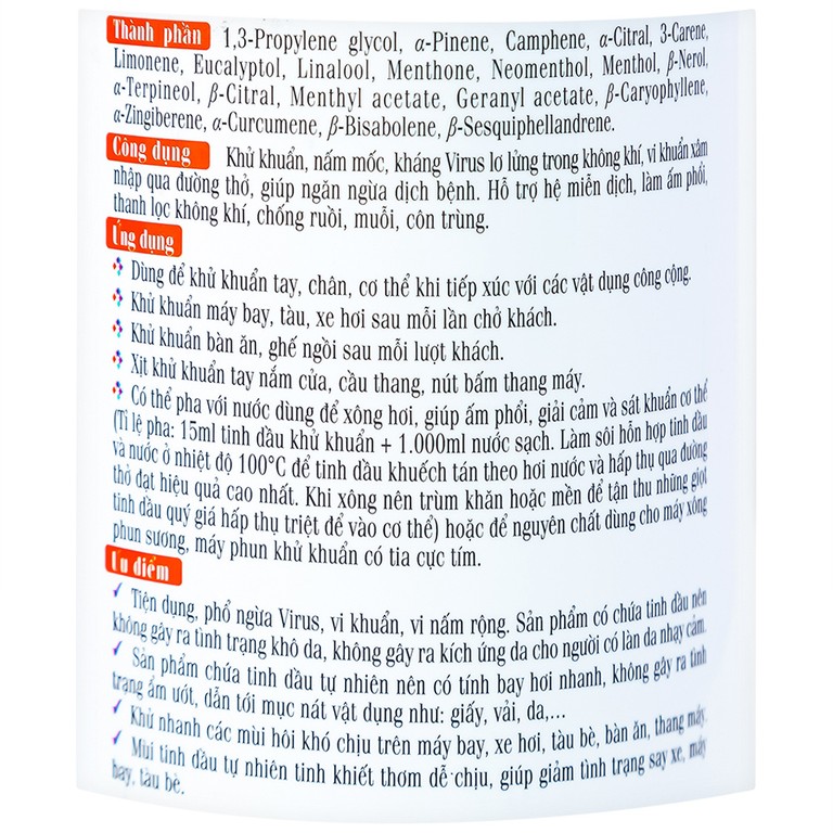 Tinh dầu Thảo Nguyên hương sả chanh 500ml đuổi muỗi và côn trùng, khử khuẩn