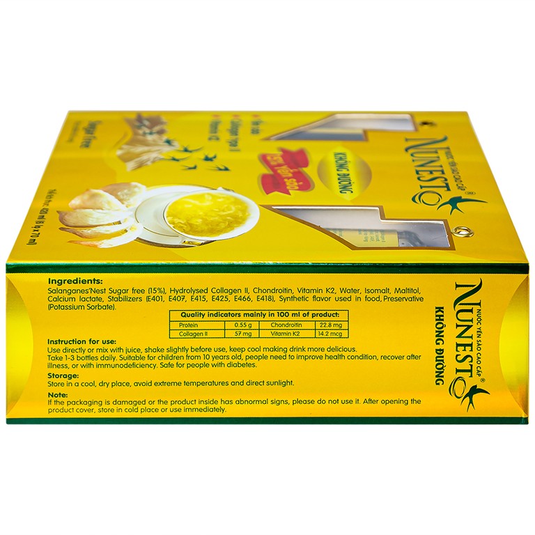 Nước Yến Cao Cấp Nunest Không Đường (6 hũ x 70ml)