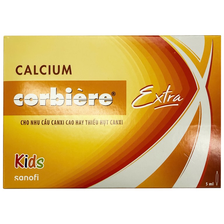 Thuốc Calcium Corbiere Kids Extra Sanofi bổ sung canxi cho trẻ em (3 vỉ x 10 ống x 5ml)