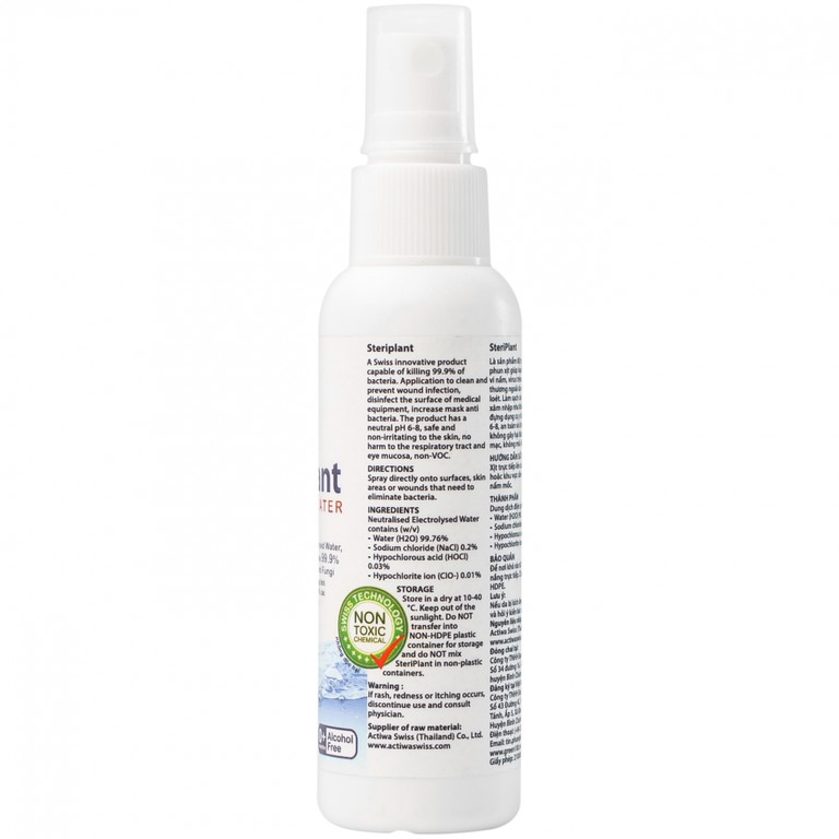 Nước xịt khuẩn Steriplant 60ml làm sạch vết thương ngoài da và ngăn ngừa viêm loét