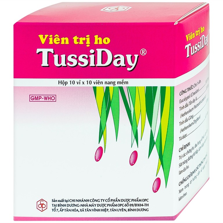 Viên trị ho Tussiday OPC điều trị các chứng ho, đau họng, sổ mũi (10 vỉ x 10 viên)