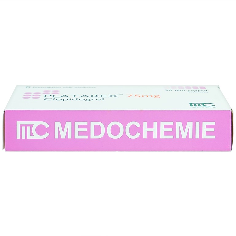 Viên nén Platarex 75mg Medochemie phòng ngừa các biến cố huyết khối động mạch (3 vỉ x 10 viên)