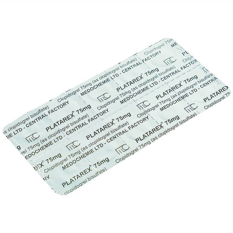 Viên nén Platarex 75mg Medochemie phòng ngừa các biến cố huyết khối động mạch (3 vỉ x 10 viên)