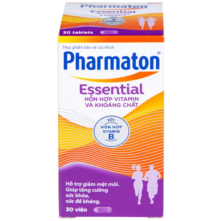 Viên uống Pharmaton Essential Multivitamins Minerals hỗn hợp Vitamin và khoáng chất, tăng cường sức khỏe (30 viên)  