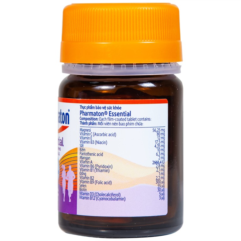 Viên uống Pharmaton Essential Multivitamins Minerals hỗn hợp Vitamin và khoáng chất, tăng cường sức khỏe (30 viên)  