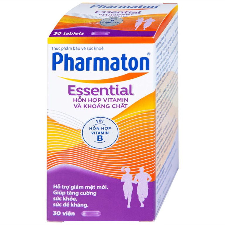 Viên uống Pharmaton Essential Multivitamins Minerals hỗn hợp Vitamin và khoáng chất, tăng cường sức khỏe (30 viên)  