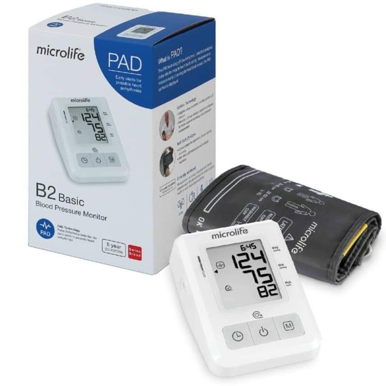 Máy đo huyết áp bắp tay Microlife B2 Basic thế hệ mới cho độ chính xác cao, dễ sử dụng