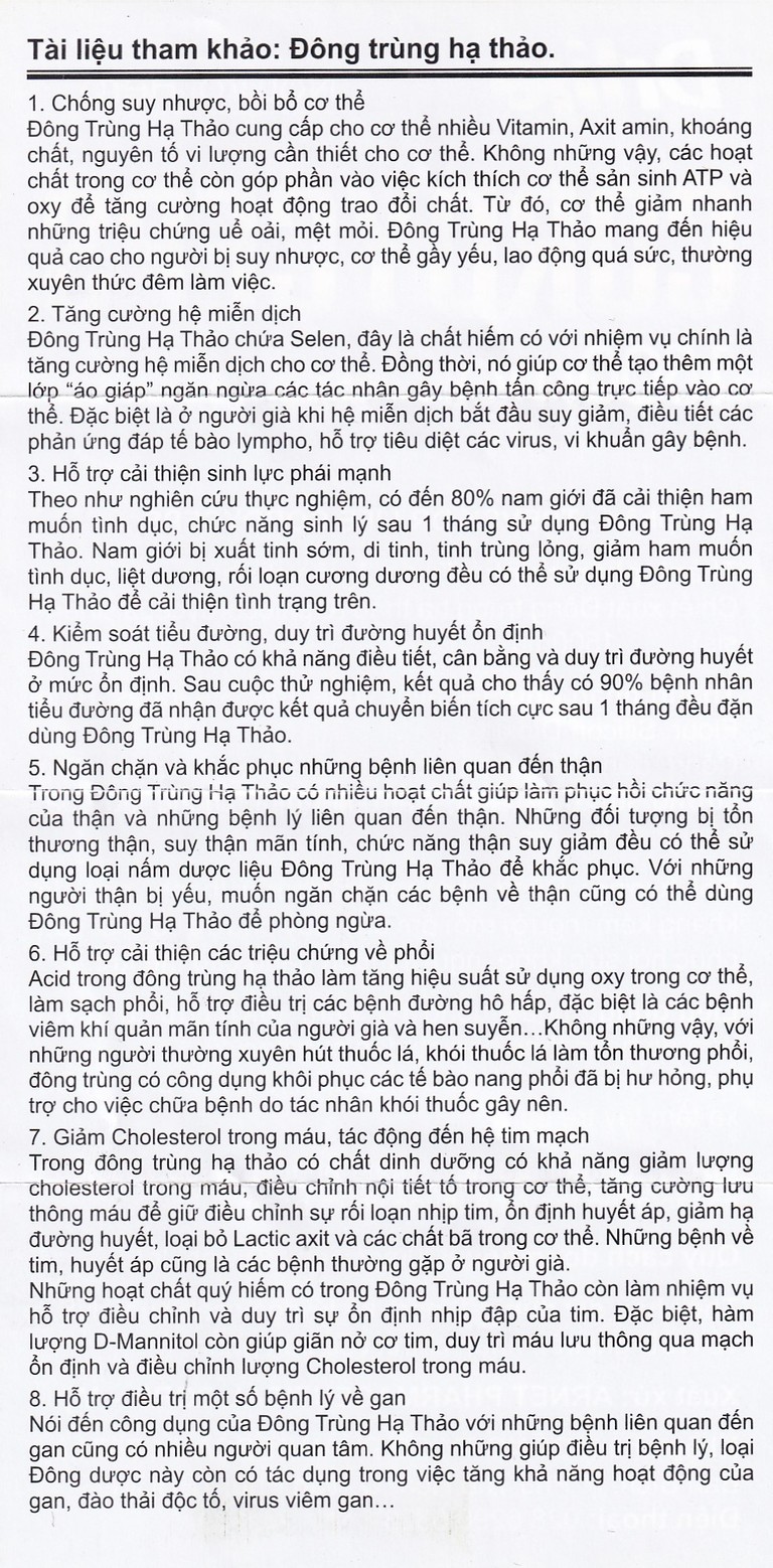 Viên uống Đông Trùng Hạ Thảo Dr Life Natural Herb Cordyceps 1500mg tăng cường sức đề kháng (60 viên)