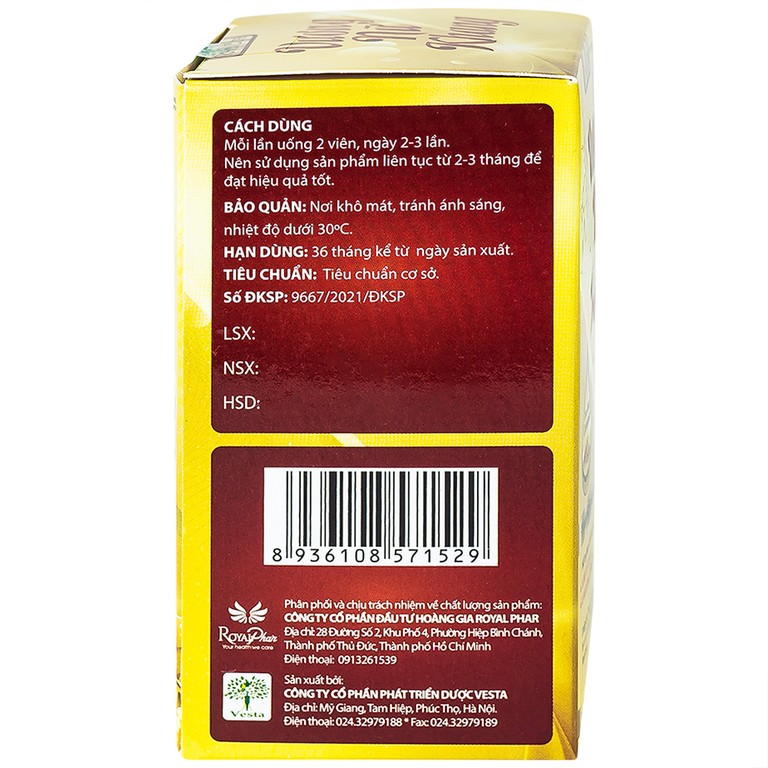 Viên nang cứng Vương Nữ Khang Royal Care hỗ trợ hạn chế sự phát triển u xơ tử cung, u vú lành tính (60 viên)