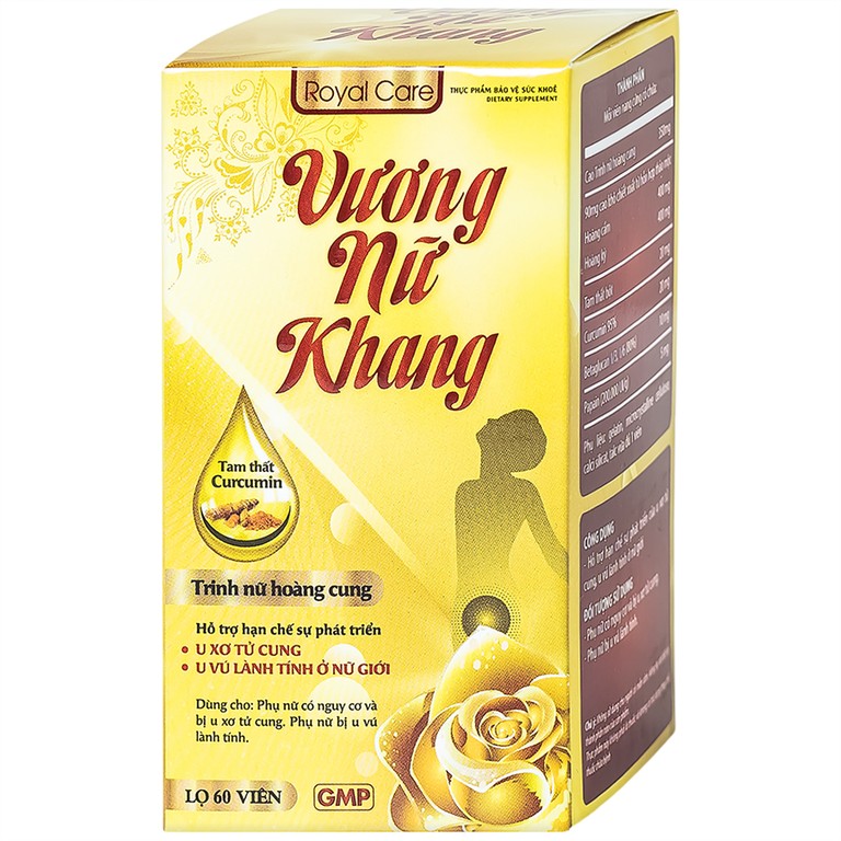 Viên nang cứng Vương Nữ Khang Royal Care hỗ trợ hạn chế sự phát triển u xơ tử cung, u vú lành tính (60 viên)