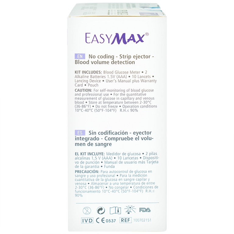 Má́y thử đường huyết Easy Max MU hỗ trợ đo lượng đường trong máu