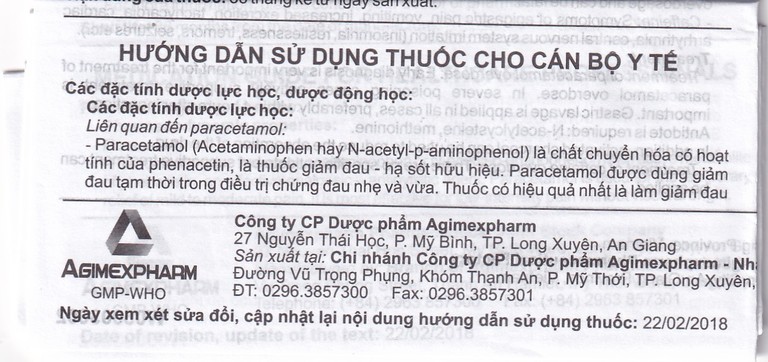 Thuốc Acetab Extra Agimexpharm điều trị triệu chứng cảm cúm (10 vỉ x 10 viên)