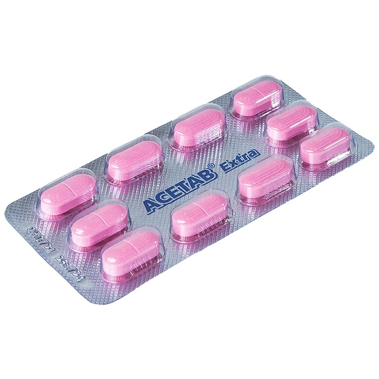 Thuốc Acetab Extra Agimexpharm điều trị triệu chứng cảm cúm (10 vỉ x 10 viên)