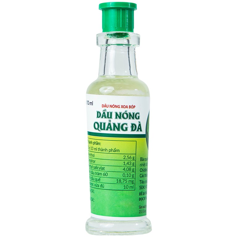 Dầu nóng Quảng Đà Danapha giảm đau lưng, đau gáy, đau dây thần kinh tọa (10ml)