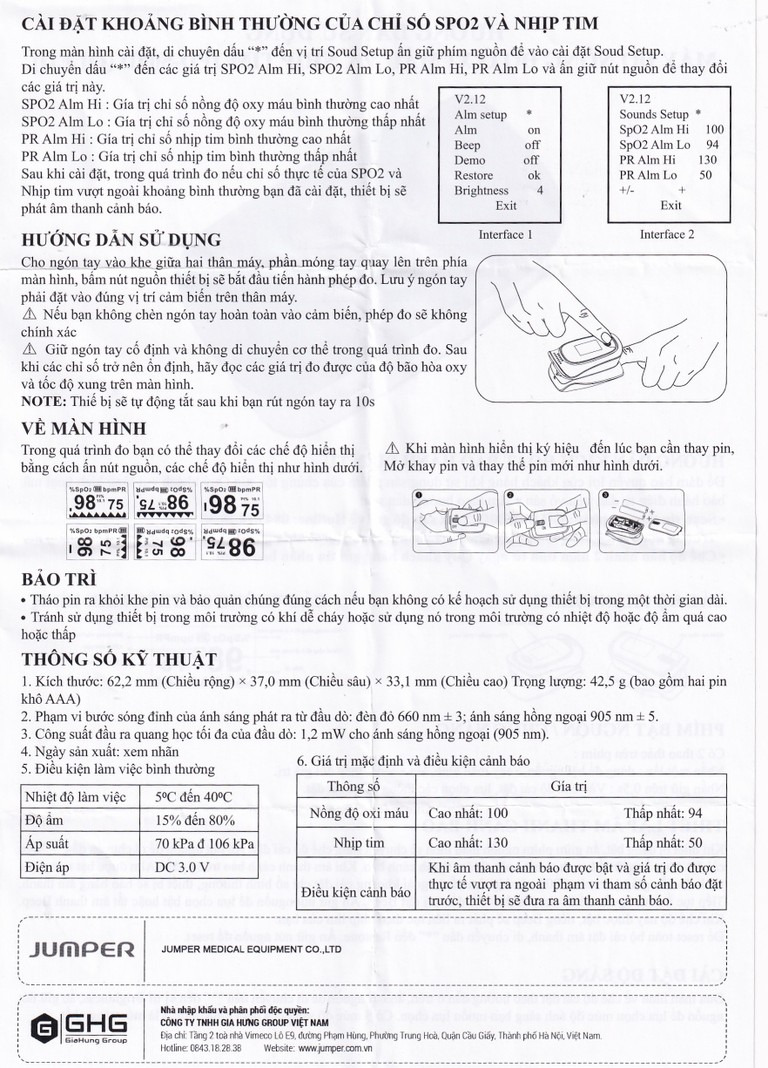 Máy đo nồng độ oxy trong máu Jumper JPD 500D Oled thiết kế nhỏ gọn và sử dụng dễ dàng