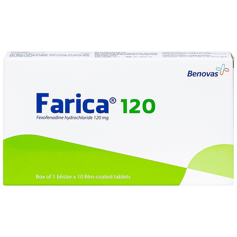 Thuốc Farica 120 Benovas điều trị viêm mũi dị ứng theo mùa (1 vỉ x 10 viên)