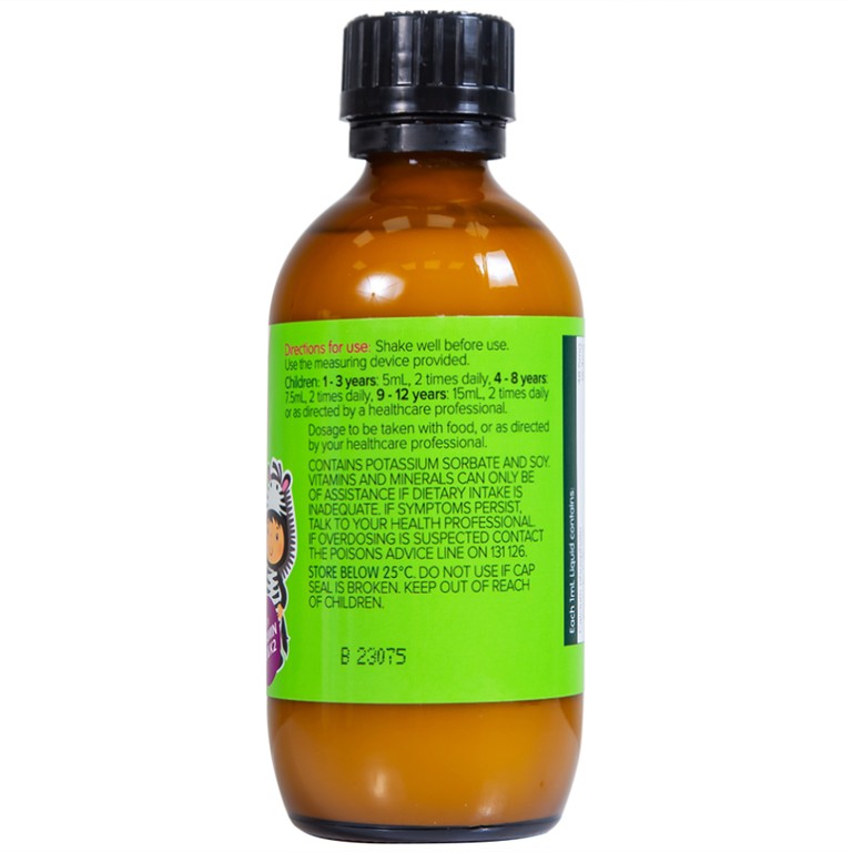 Siro Brauer Kids Liquid Calcium with Magnesium And Zinc hỗ trợ xương, răng phát triển chắc khỏe cho bé (200ml)