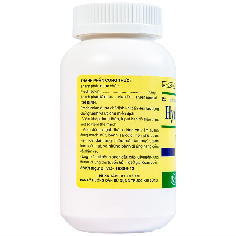 Thuốc Hydrocolacyl 5mg Khapharco chống viêm và ức chế miễn dịch viêm khớp dạng thấp, ung thư (1000 viên)