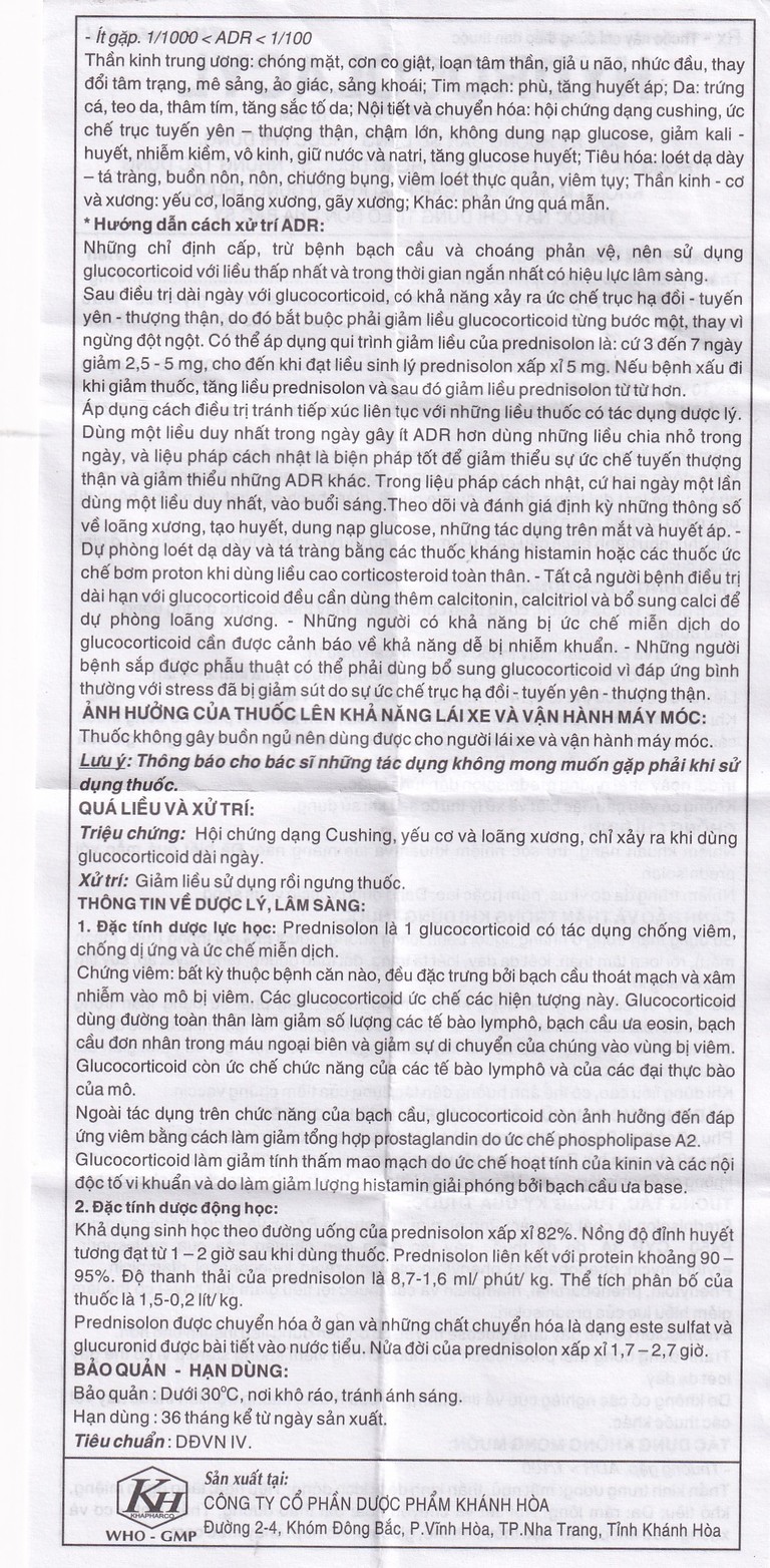 Thuốc Hydrocolacyl 5mg Khapharco chống viêm và ức chế miễn dịch viêm khớp dạng thấp, ung thư (1000 viên)