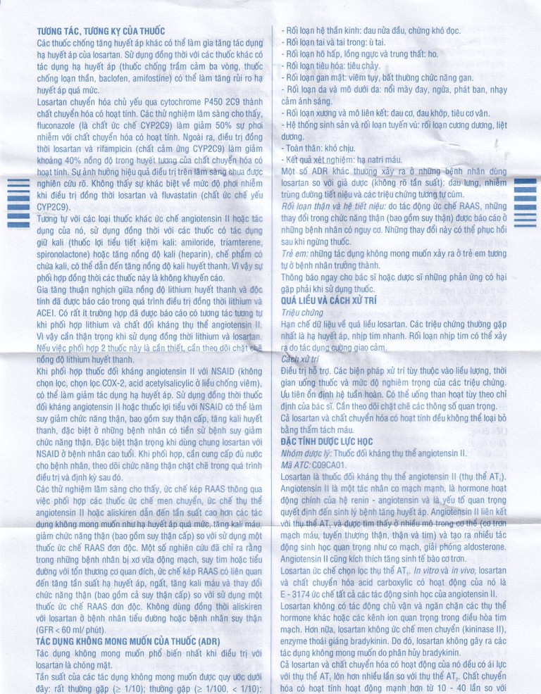 Viên nén Losartan Stada 25mg điều trị tăng huyết áp, giảm nguy cơ đột quỵ (2 vỉ x 15 viên)
