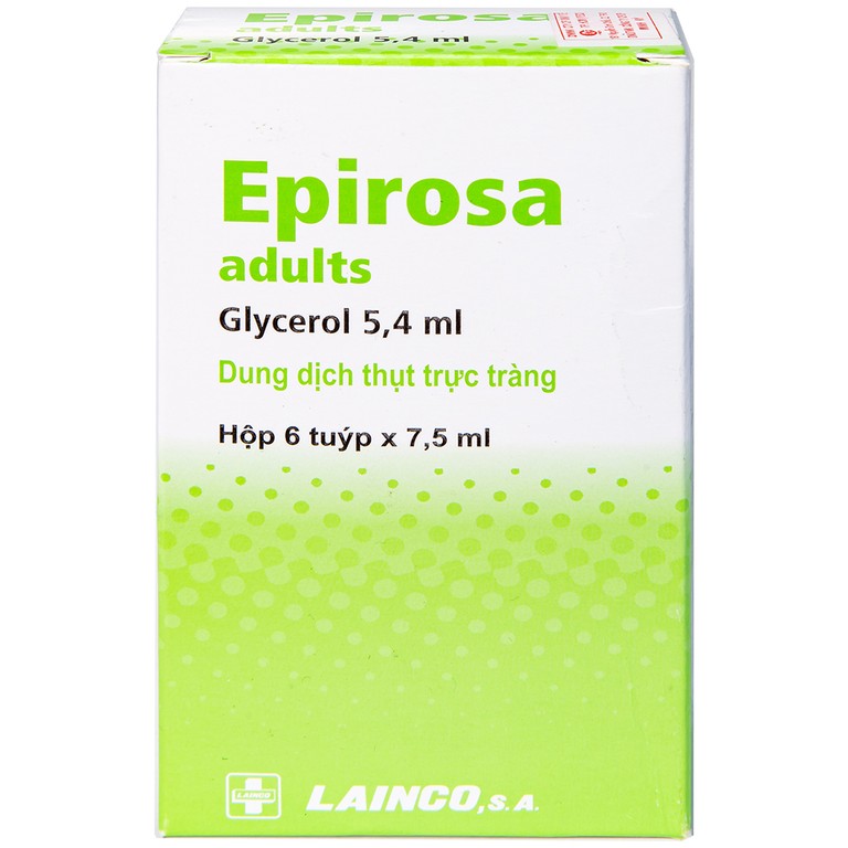 Dung dịch thụt trực tràng Epirosa Adults Lainco giảm triệu chứng táo bón (6 tuýp x 7.5ml)