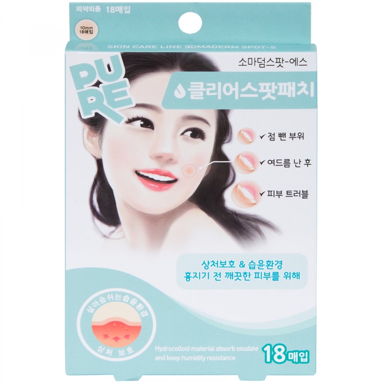 Miếng dán mụn Somaderm - Spot Young Chemical Vina hỗ trợ làm lành vết thương (18 miếng)