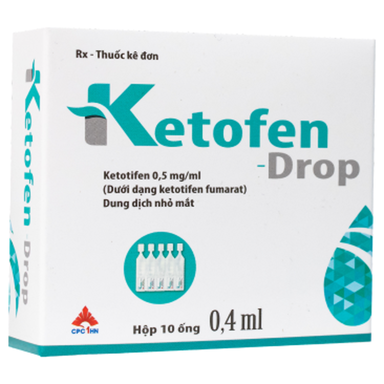 Thuốc nhỏ mắt Ketofen Drop 0.4ml CPC1HN điều trị các tình trạng viêm kết mạc cấp hay mãn tính (10 ống)