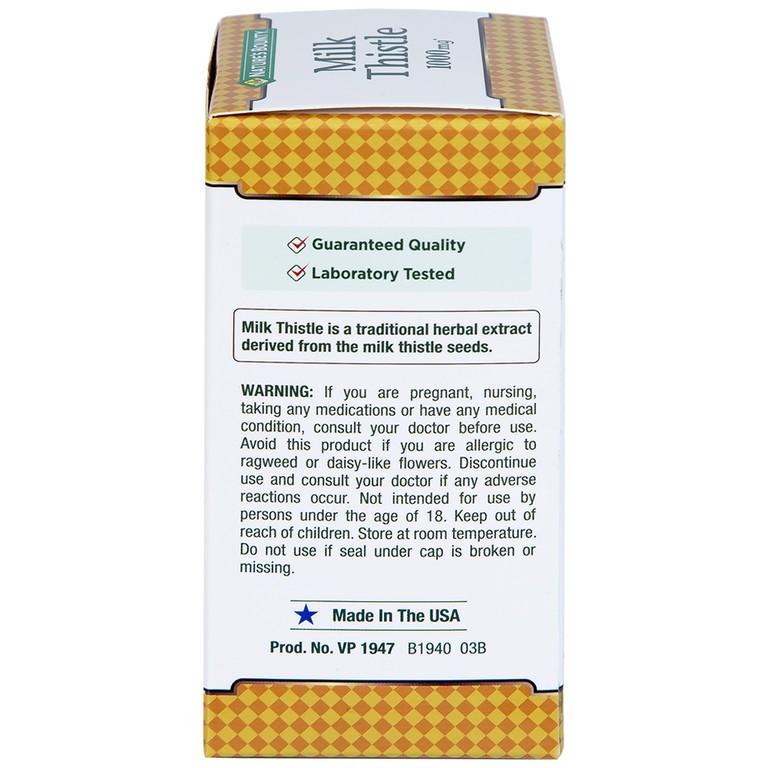 Viên uống Milk Thistle Nature's Bounty hỗ trợ tăng cường chức năng gan, bảo vệ gan (50 viên)