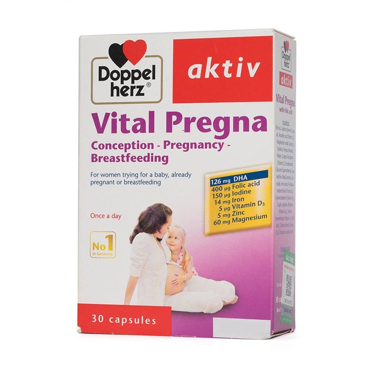 Viên uống Vital Pregna Doppelherz Aktiv giúp tăng cường sức khỏe và thể chất (30 viên)