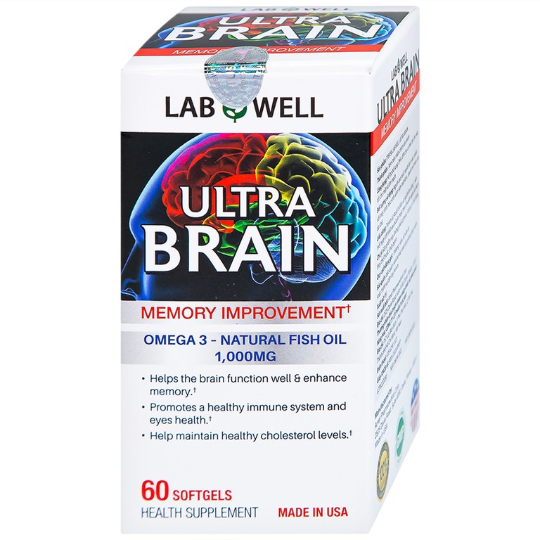 Viên uống Ultra Brain Lab Well hỗ trợ bổ sung DHA, EPA cho cơ thể (60 viên)