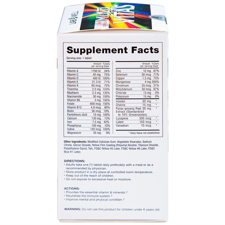 Viên nén Multi Vitas Lab Well bổ sung vitamin và khoáng chất cho cơ thể (60 viên)