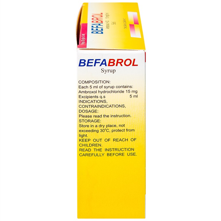 Siro Befabrol 15mg Bepharco tiêu chất nhầy đường hô hấp (20 gói x 5ml)