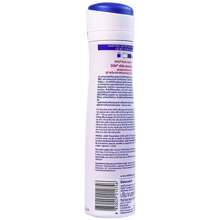 Xịt khử mùi Nivea Anti-Perspirant Pearl And Beauty giảm tiết mồ hôi, ngăn mùi đến 48h (150ml) 