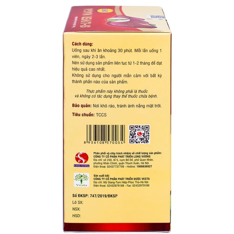 Viên uống Si-Liver Naga Vesta giúp tăng cường miễn dịch, phục hồi và bảo vệ gan (60 viên)