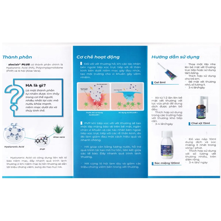 Gel bôi Aloclair Plus Gel giảm đau, kháng viêm và lành viêm loét khoang miệng (8ml)