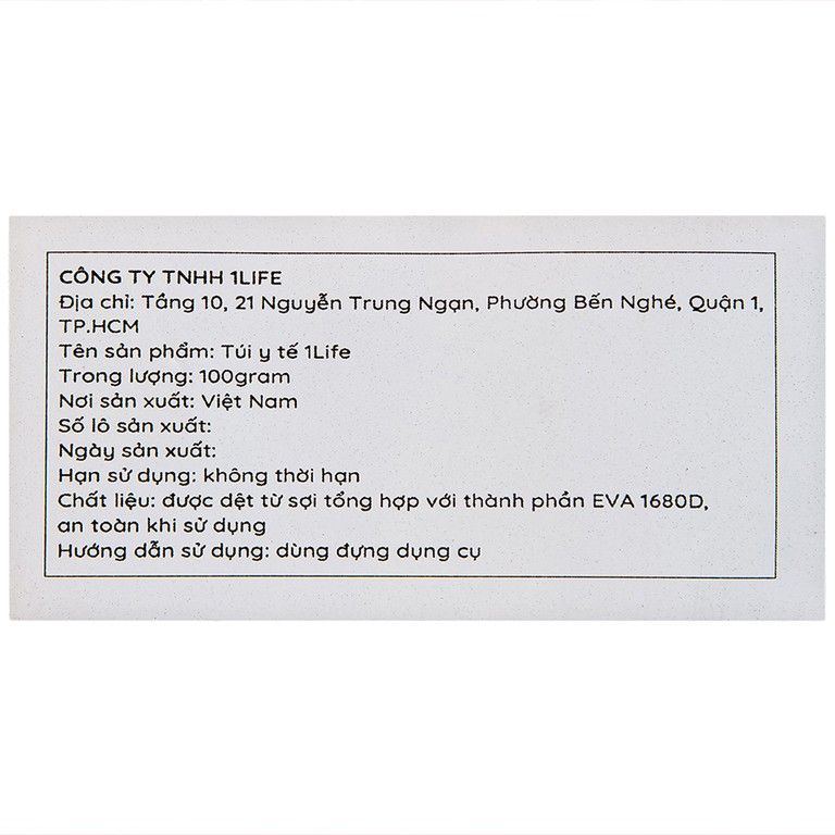 Túi y tế 1life thiết kế nhỏ gọn, tiện lợi, dùng để mang theo hàng ngày mọi lúc (1 cái)