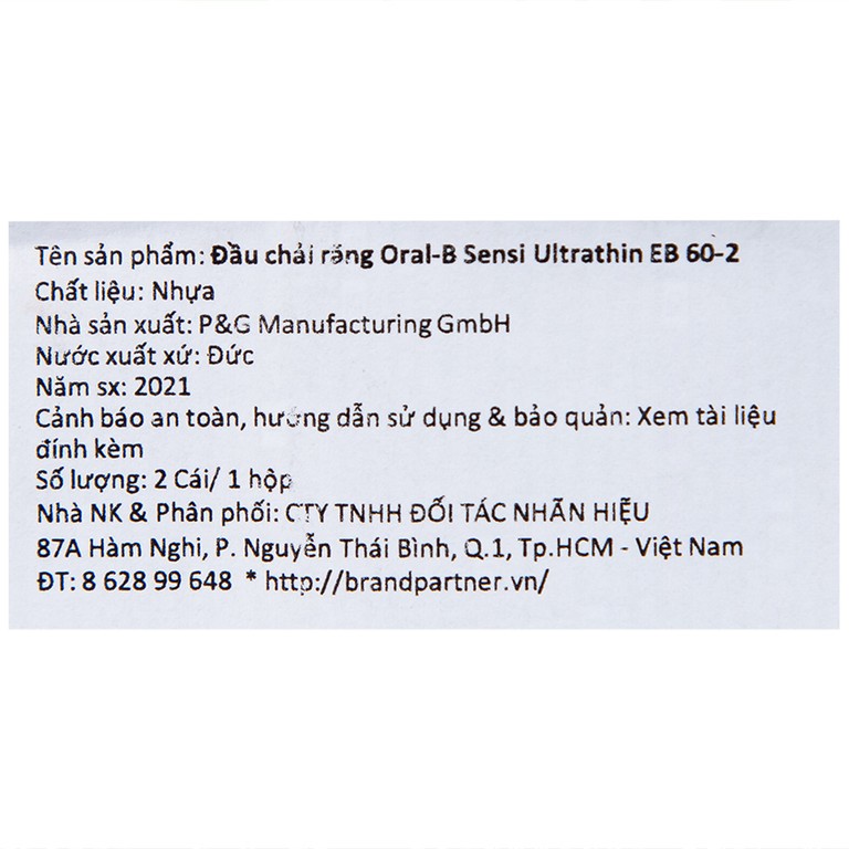 Đầu chải răng Oral-B Sensi Ultrathin EB 60-2