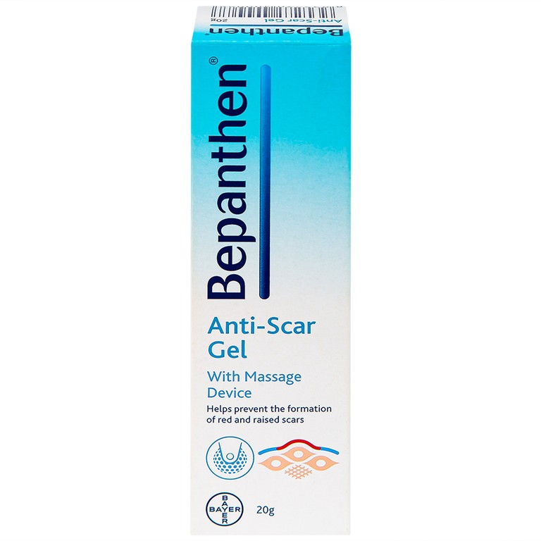 Gel trị sẹo Bepanthen Anti-Scar ngăn ngừa hình thành sẹo đỏ và sẹo lồi (20g)