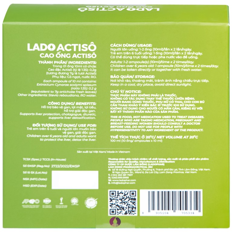 Cao Ống Actisô Ladophar (10 ống x 10ml)